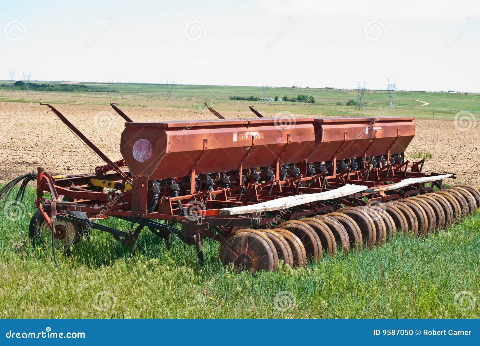 Seed drill after planting stock photo. Image of rusted 9587050