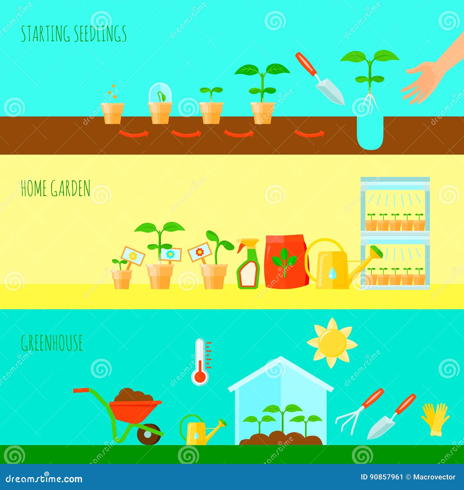 Seedling Banners Set stock vector. Illustration of horizontal - 90857961