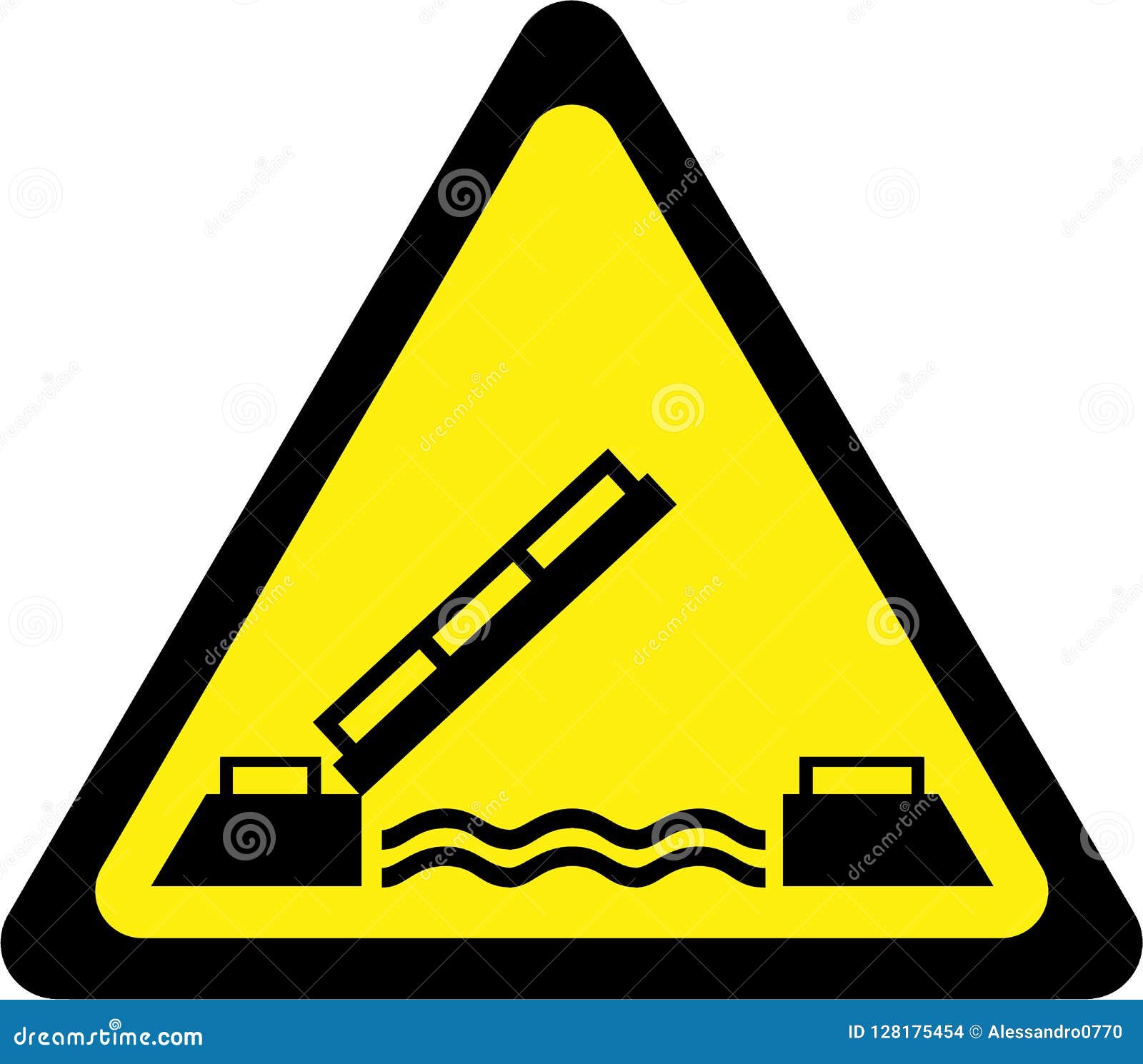 Segnale Di Pericolo Giallo Con Il Ponte Mobile Illustrazione di Stock -  Illustrazione di ponticello, traffico: 128175454