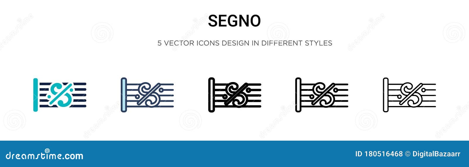segno icon in filled, thin line, outline and stroke style.   of two colored and black segno  icons s