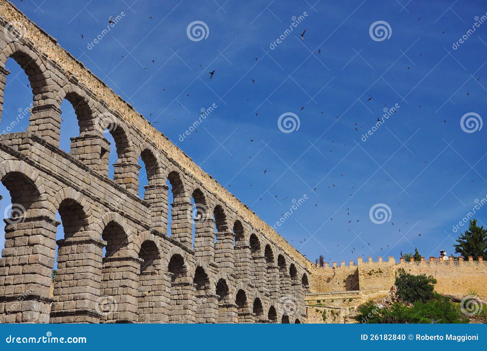 segovia roman aqueduct. castile region, spain