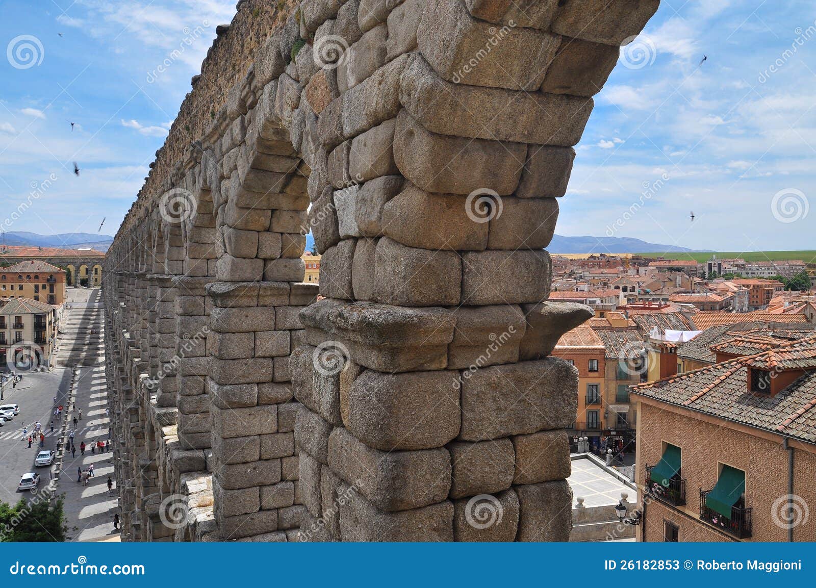 segovia roman aqueduct. castile region, spain