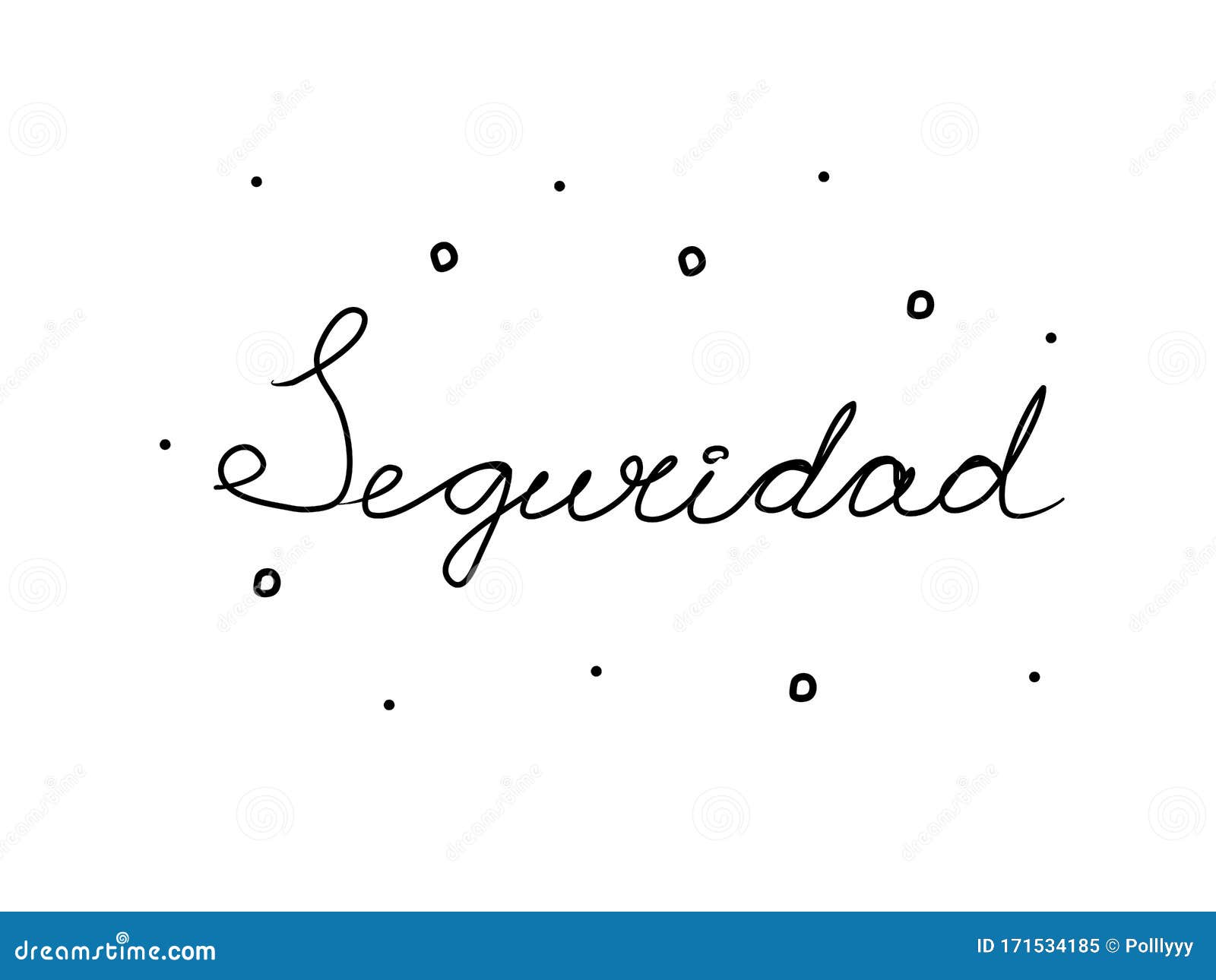 seguridad phrase handwritten with a calligraphy brush. security in spanish. modern brush calligraphy.  word black