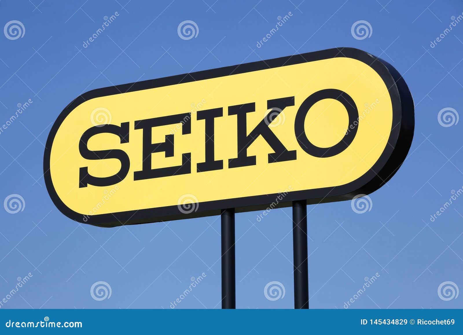 Seiko logo on a panel editorial stock image. Image of luxurious - 145434829