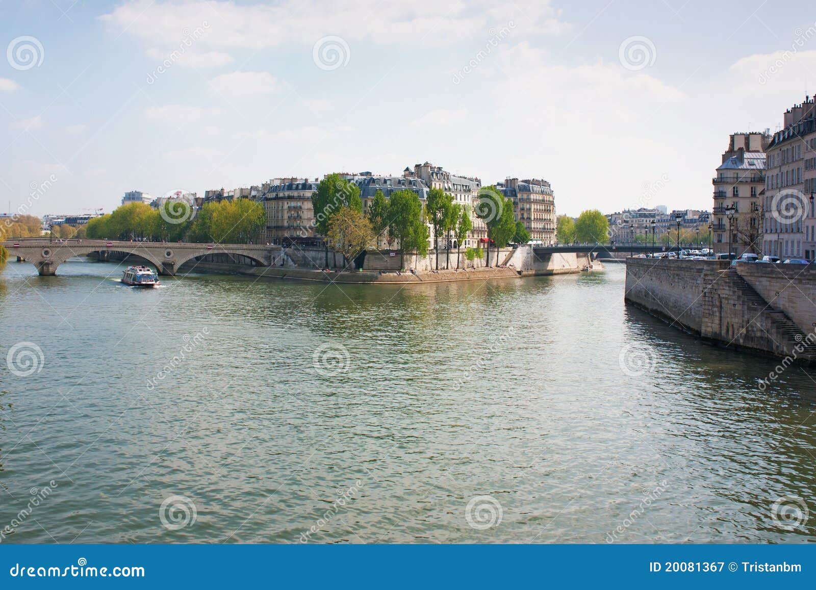 Seine and Ile Saint-Louis stock image. Image of property - 20081367