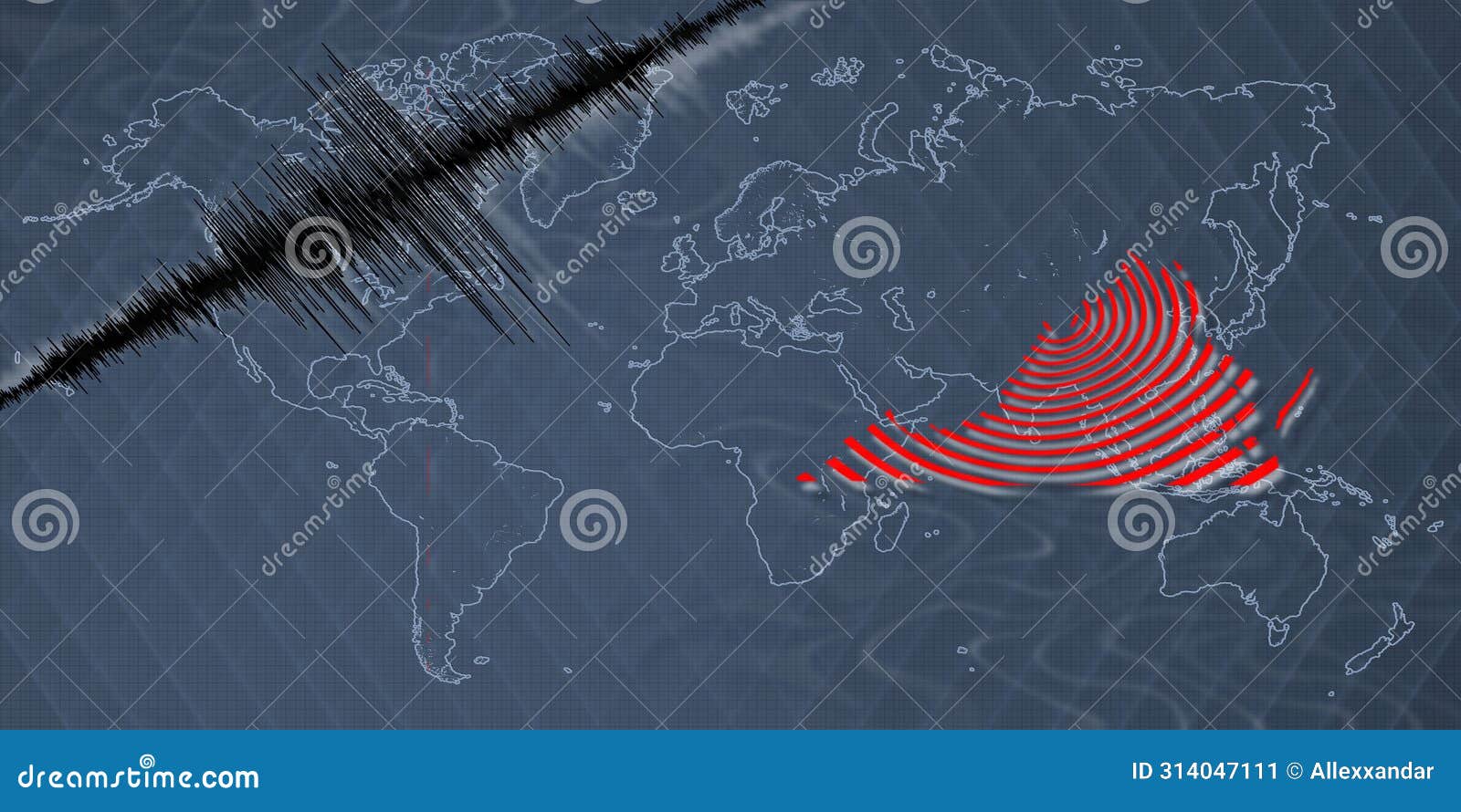 Seismic Activity Earthquake Virginia Map Stock Illustration