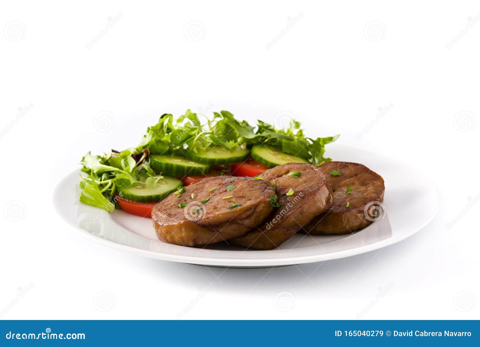 Seitan with Vegetables Isolated. Fake Meat. Stock Image Image of