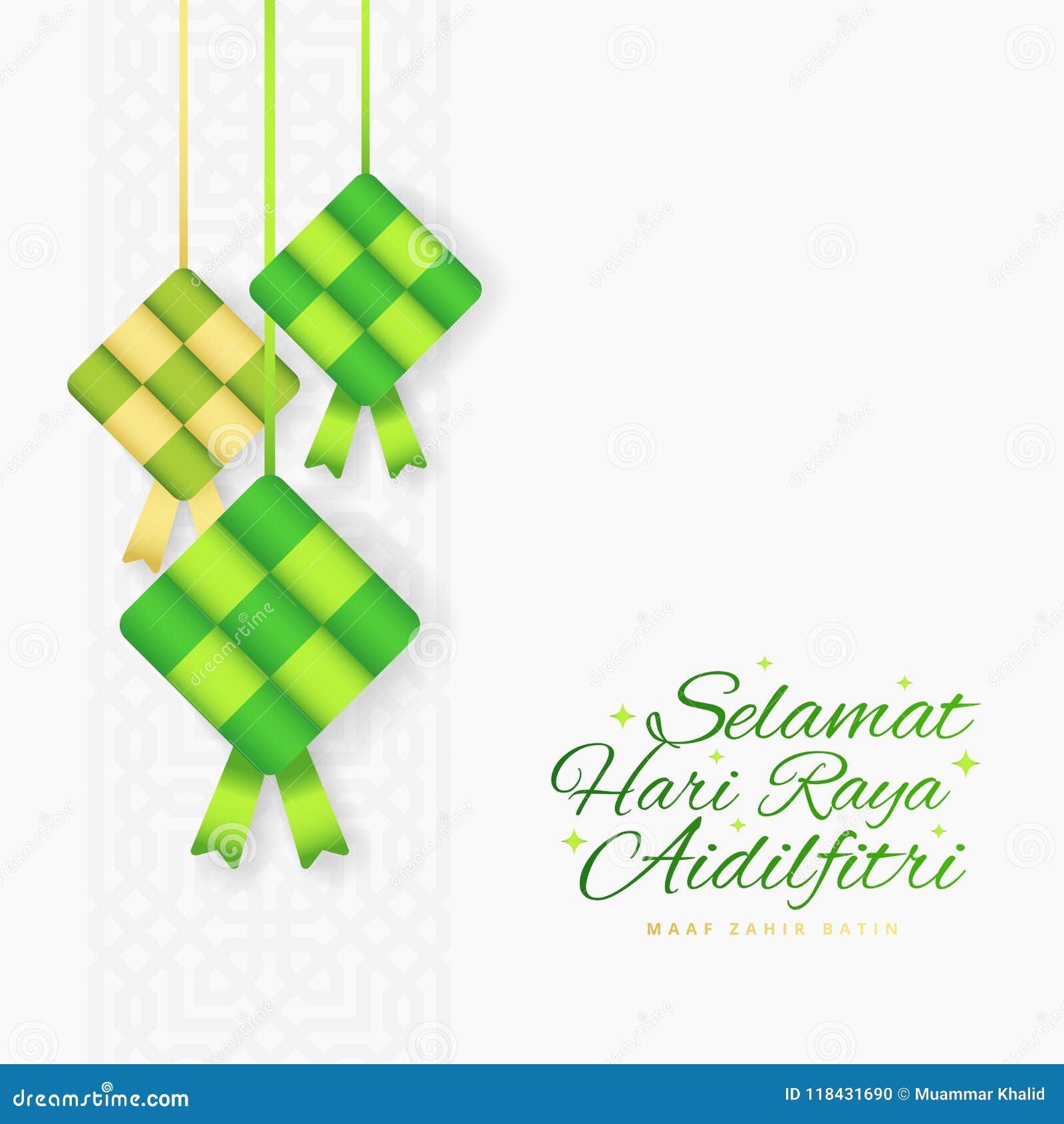 Selamat Hari Raya Aidilfitri Greeting Card Banner. Vector  