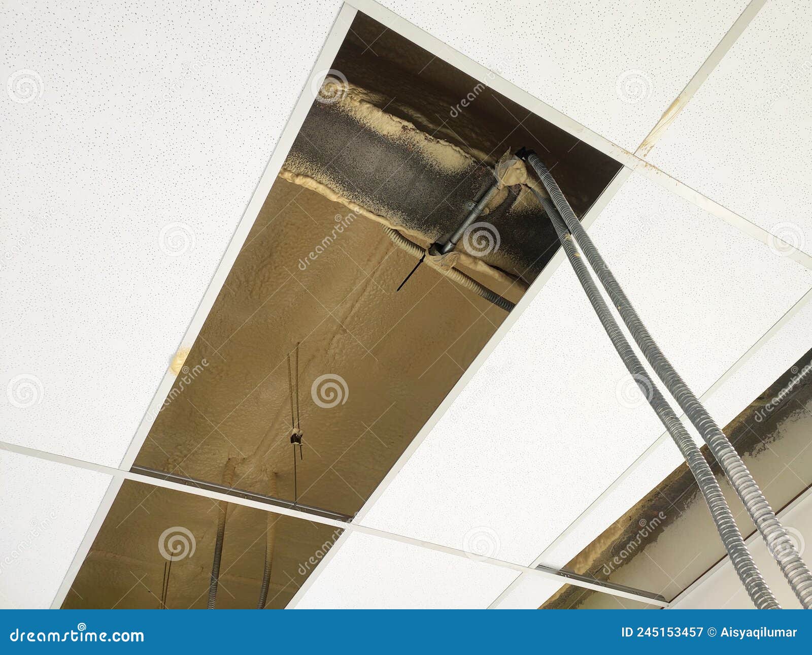 Polyurethane Insulating Foam that Has Been Sprayed and Covered the