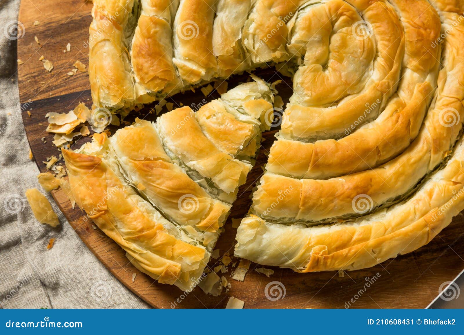 Selbst Gemachter Spinat Und Feta Spanakopita Strudel Stockbild - Bild ...