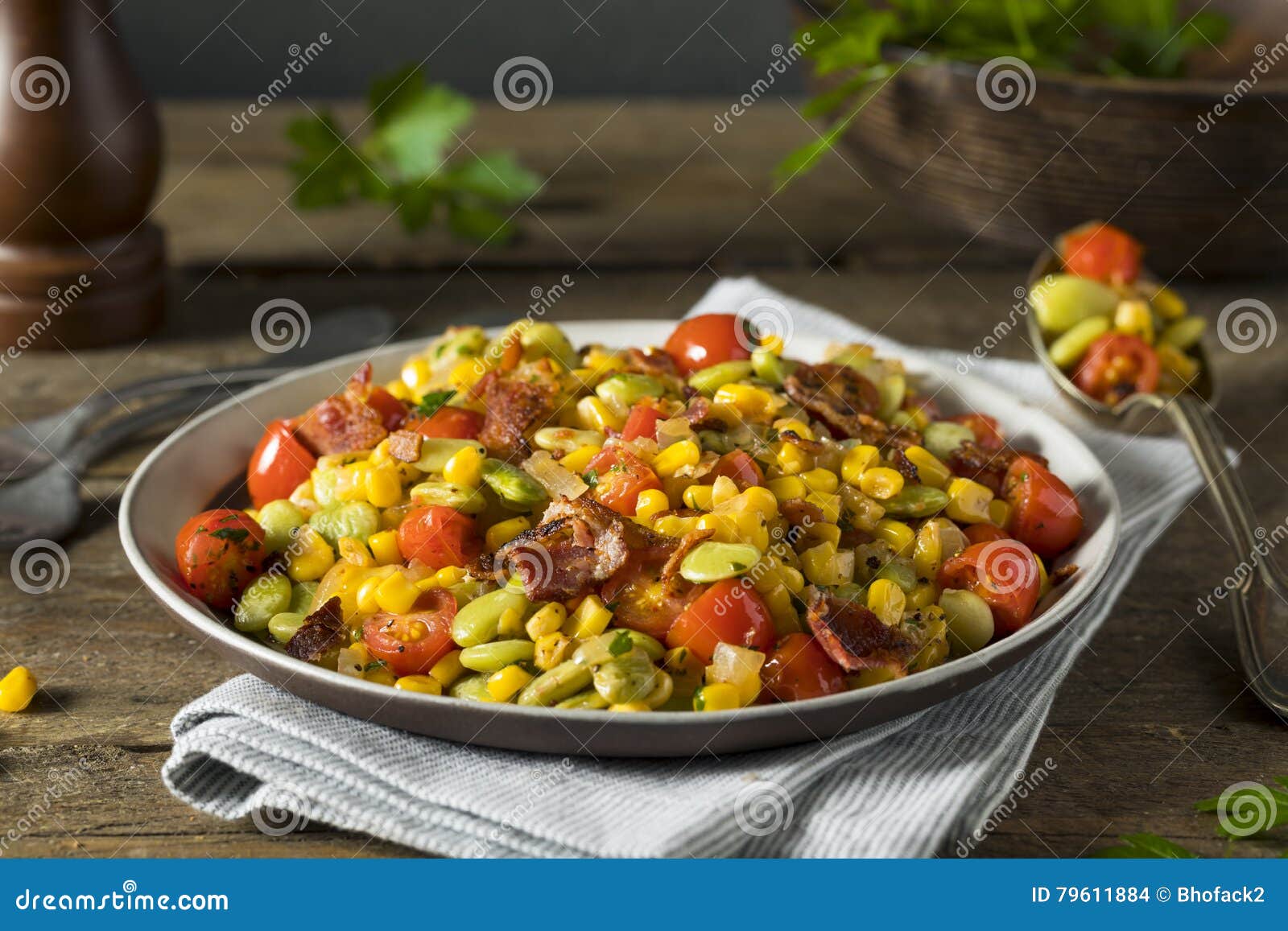 Selbst Gemachtes Succotash Mit Lima Beans Stockfoto - Bild von zwiebel ...