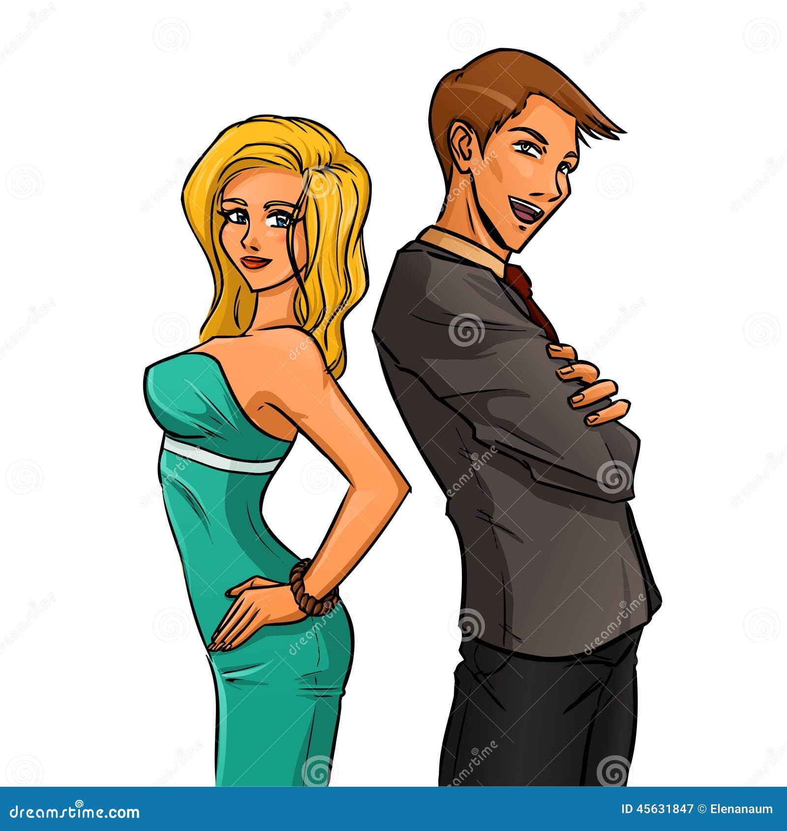 Selbstbewusste Frau Und Mann Vektor Abbildung Illustration von resultat, kunst 45631847