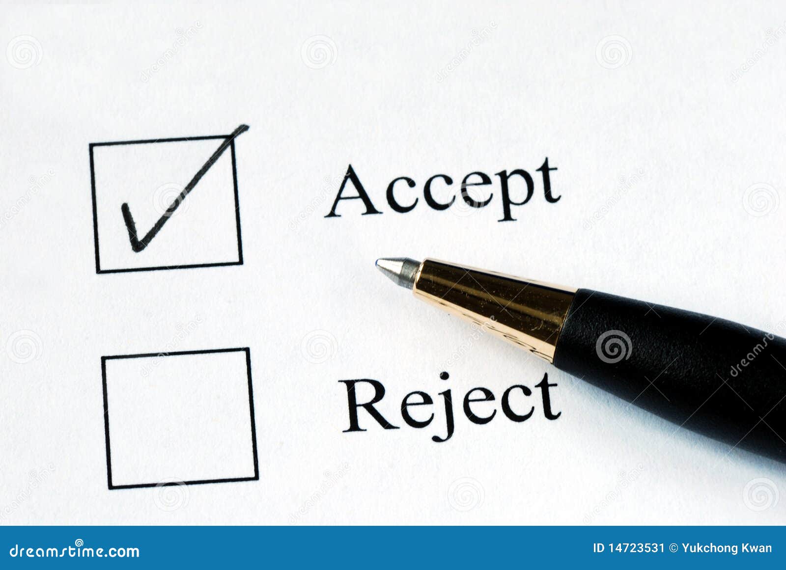 select the accept option