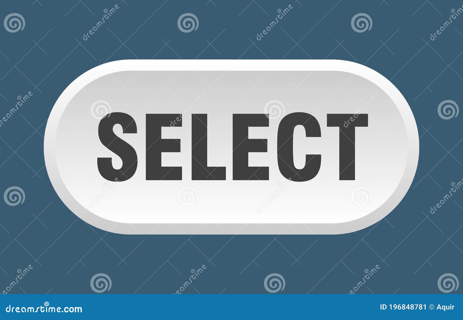 Select Button. Rounded Sign on White Background Stock Vector - Illustration  of push, badge: 196848781