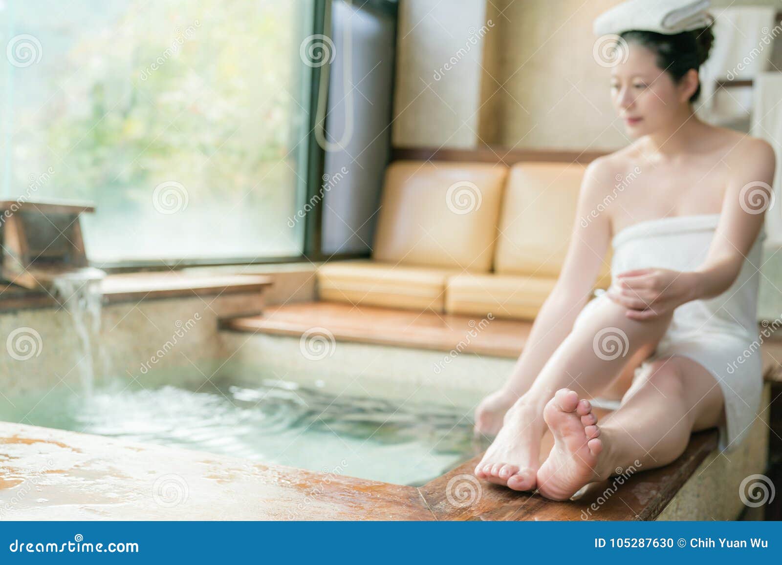 Japanese girl bathing