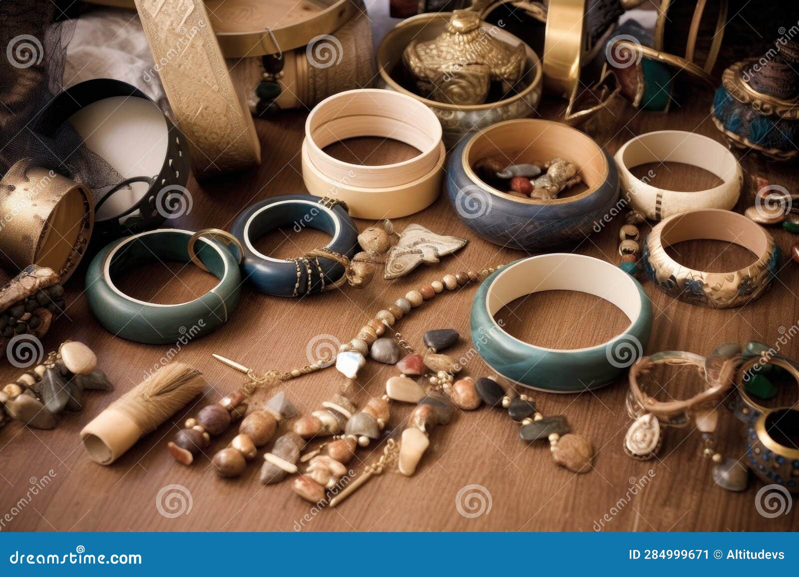 Selecting Materials for Tambourine Construction Stock Illustration