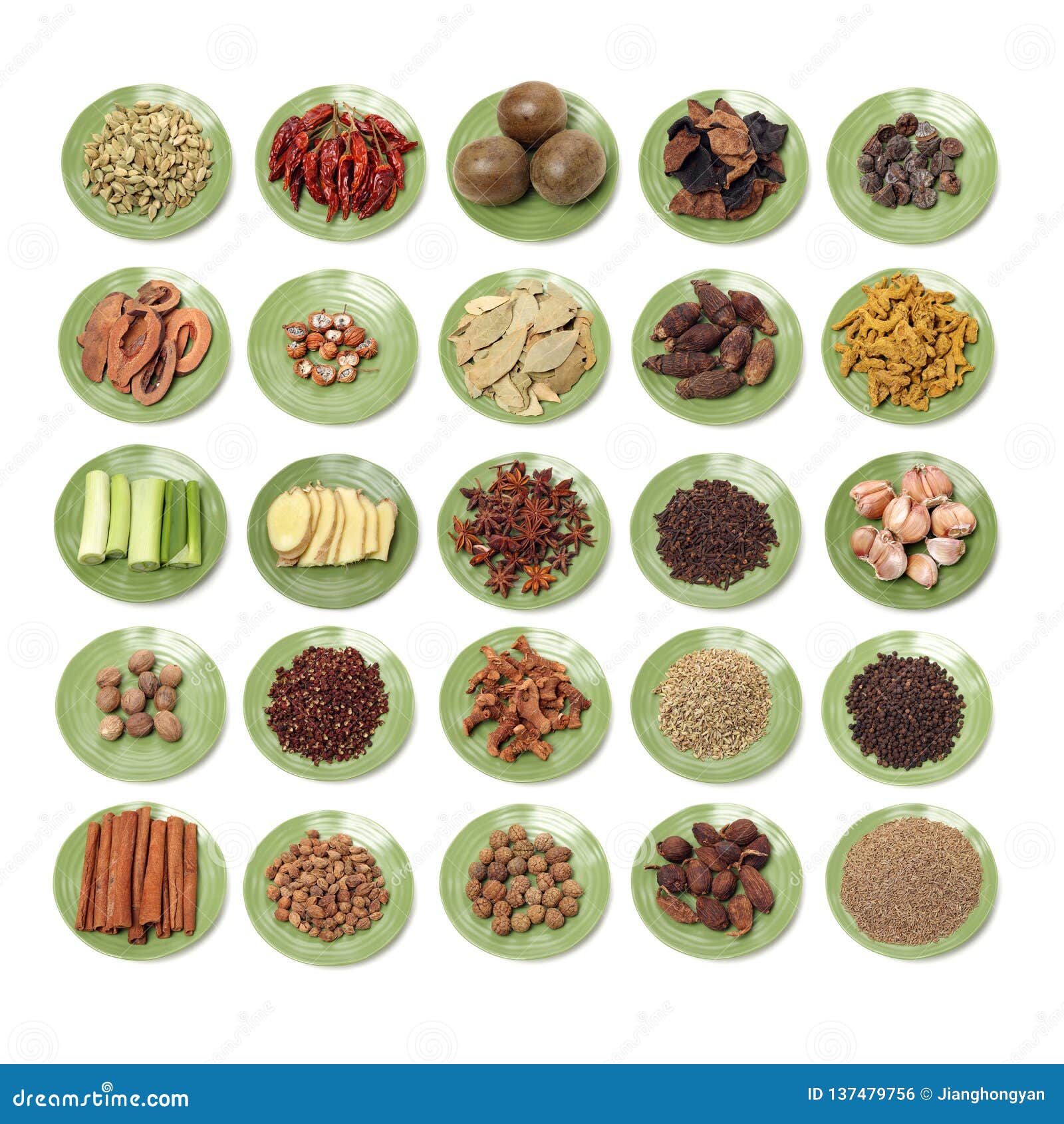 Selection of Cooking Ingredients To Add Flavor and Seasoning. Spices