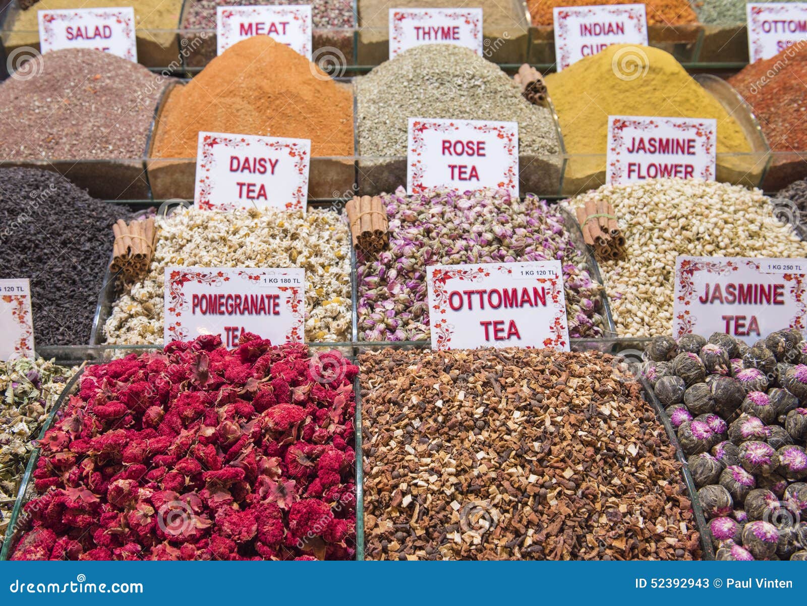 Selection of Herbal Teas at a Market Stall Stock Image Image of stall