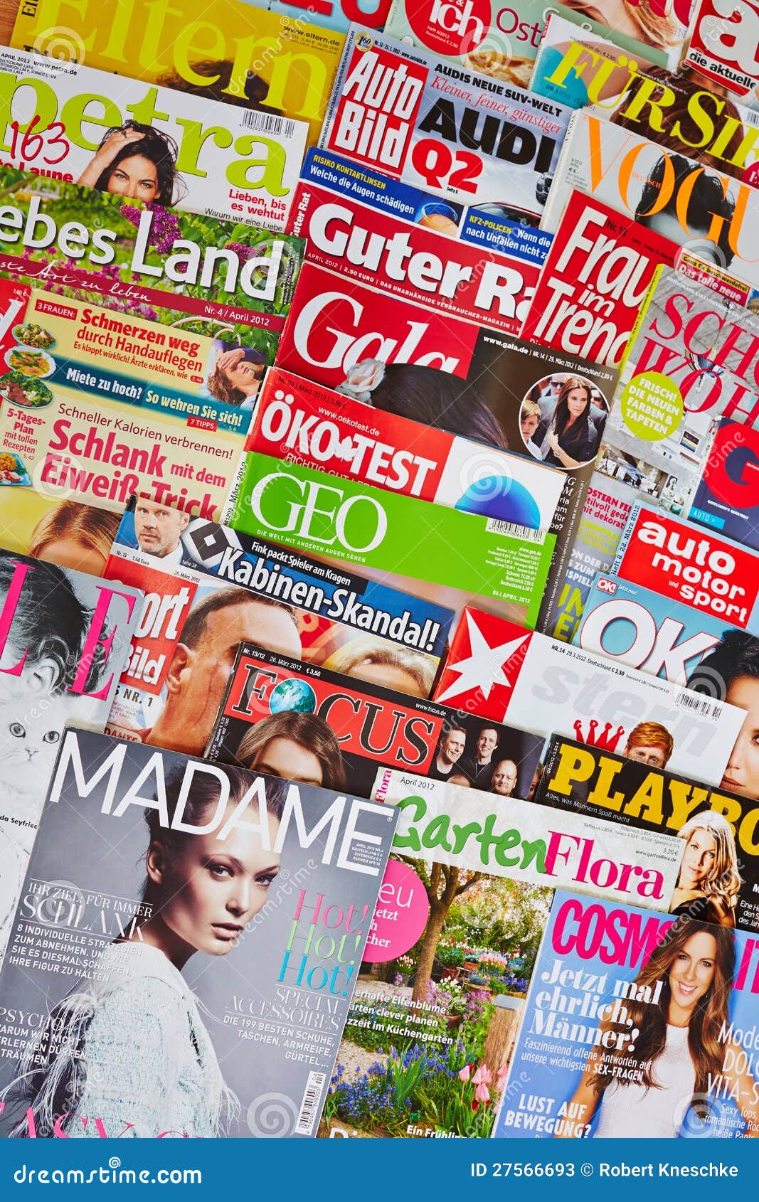 Selection of Many German Journals Editorial Stock Photo Image of