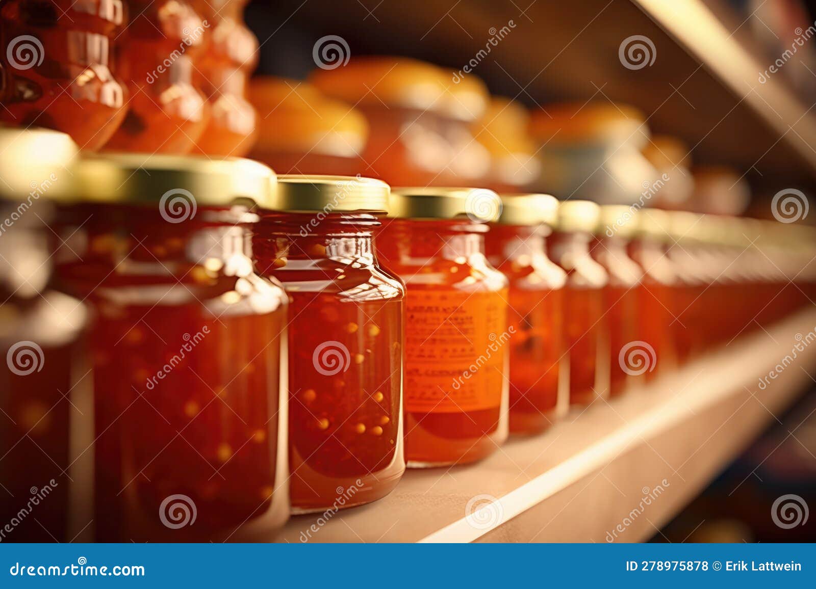 Selection of Marmelade Jam in a Grocery Store in a Closeup Shot, Macro Shot Made with