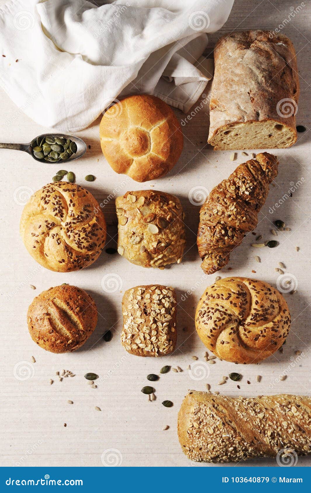 Selection of Mixed Bread Rolls or Buns Stock Image Image of fresh