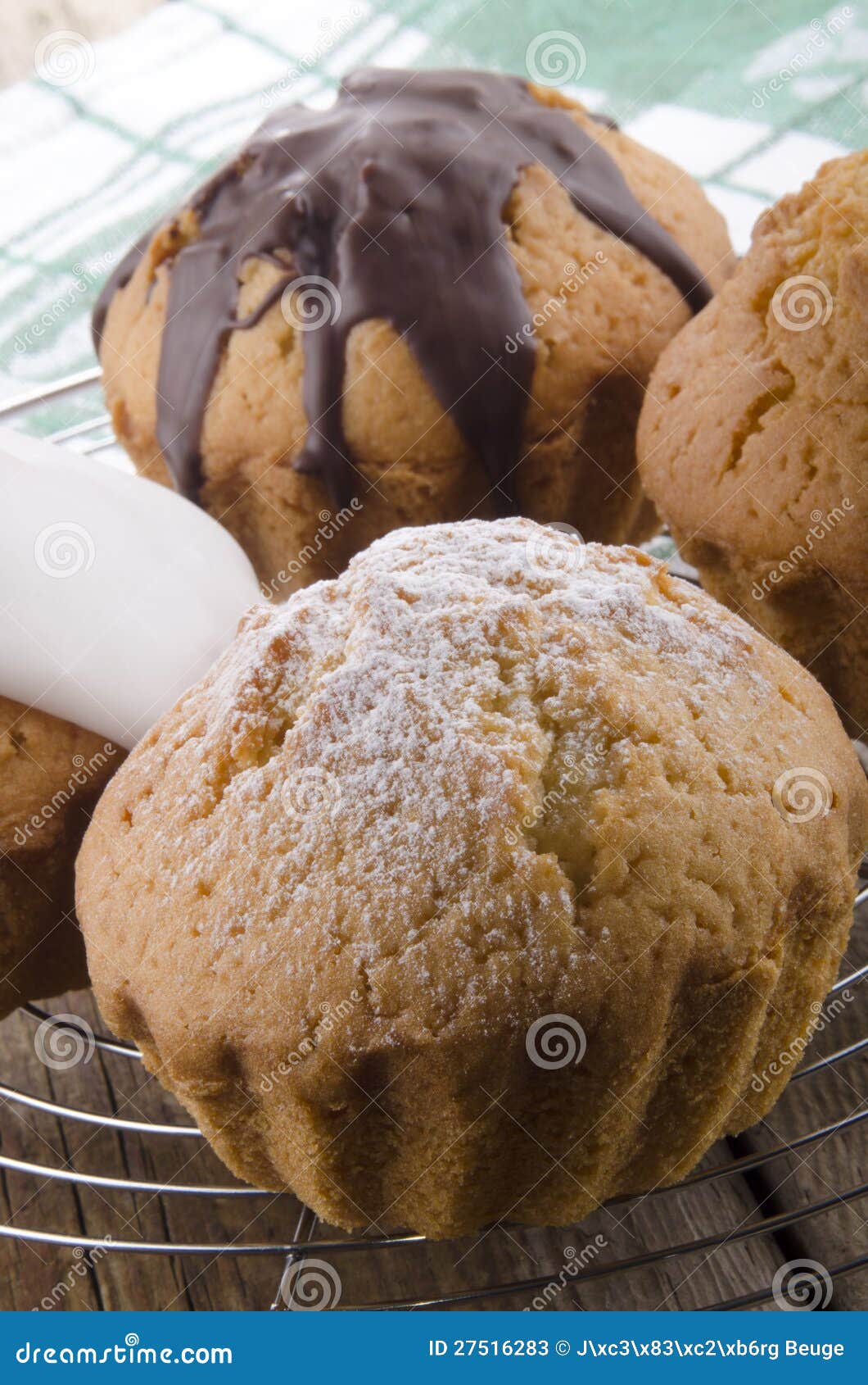 Selection of Muffins on a Baking Rack Stock Image Image of dessert