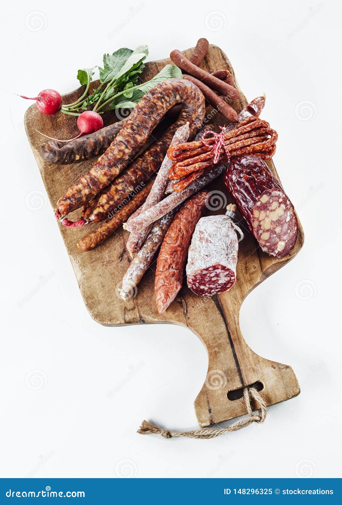 selection of regional german spicy sausages