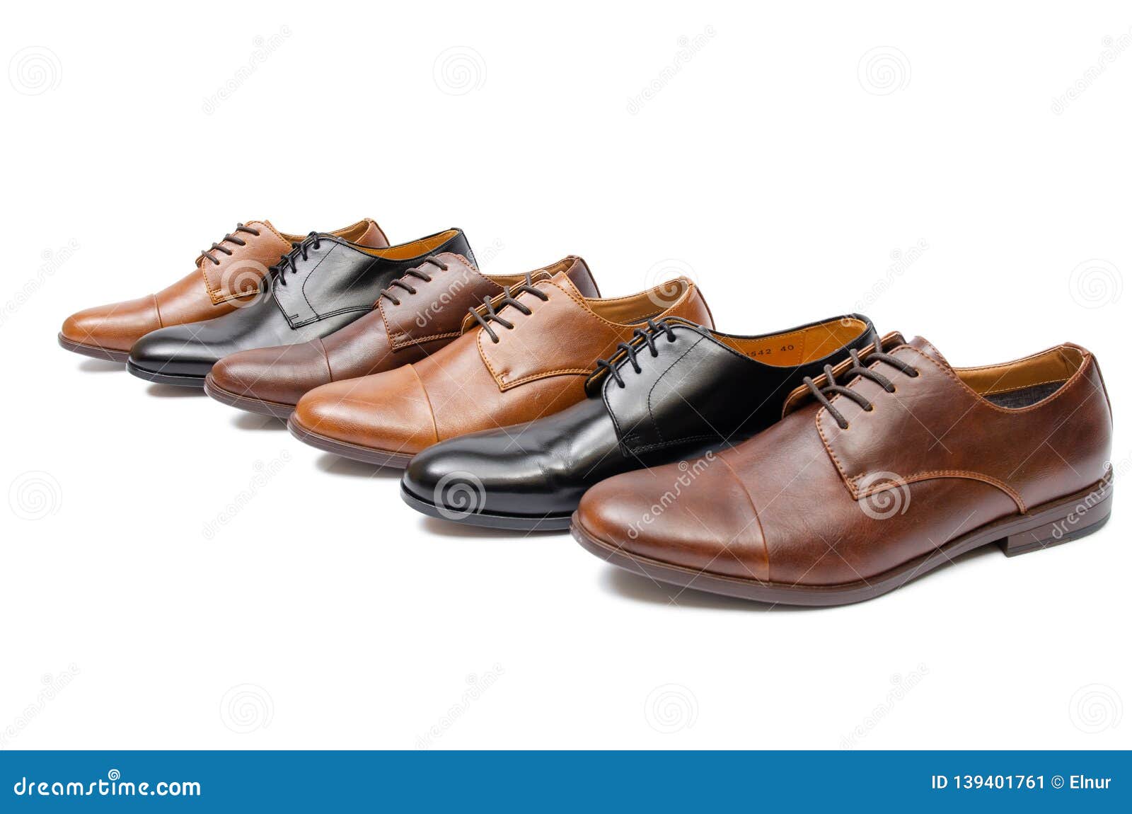 The Selection of Shoes Isolated on White Background Stock Image - Image ...