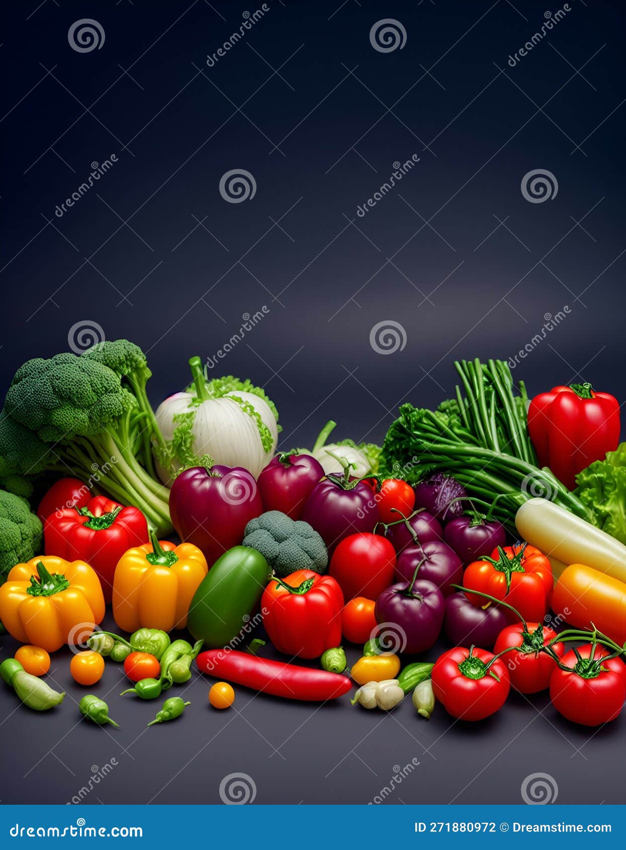 A Selection of the Tastiest Vegetables, AI Generated Stock Illustration