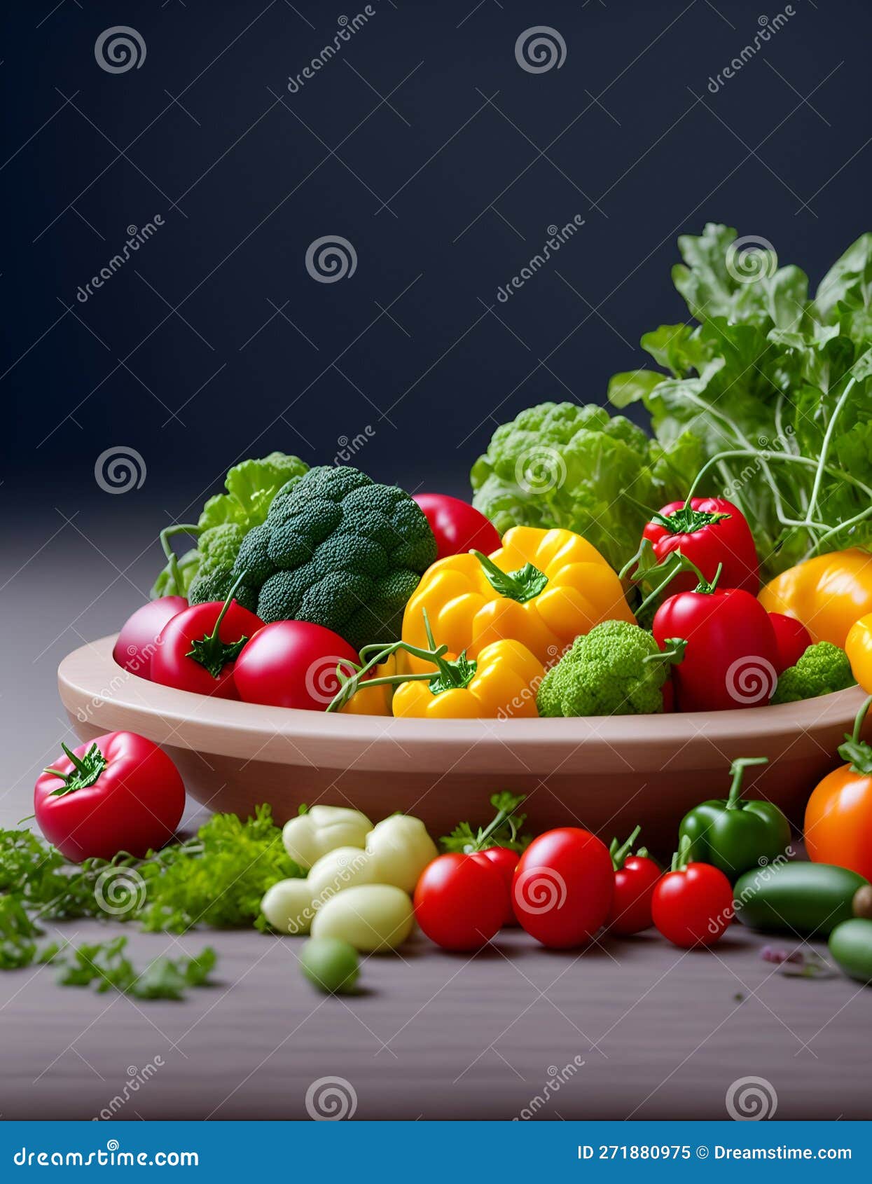 A Selection of the Tastiest Vegetables, AI Generated Stock Illustration