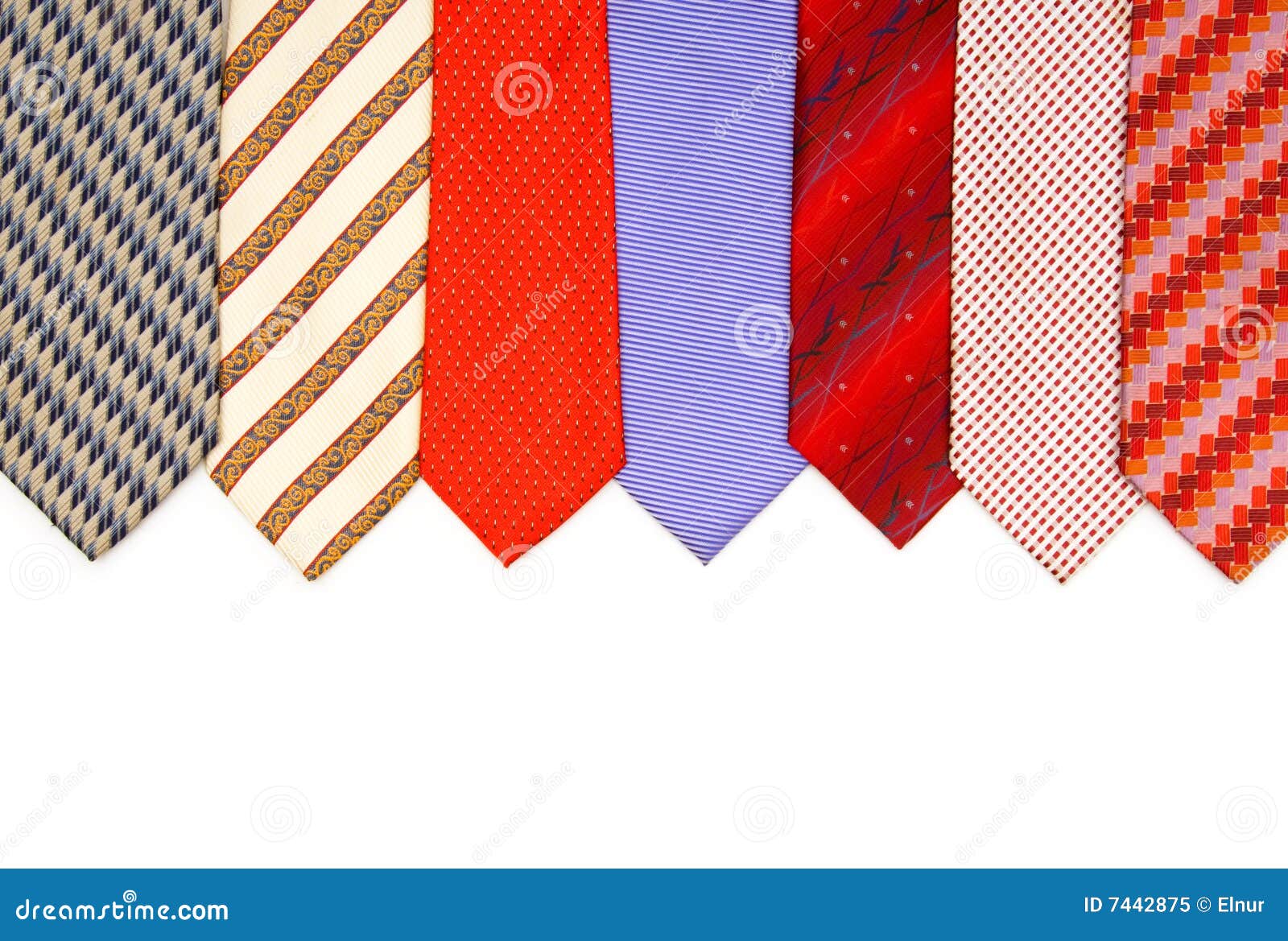 Selection of ties isolated stock image. Image of fashion - 7442875