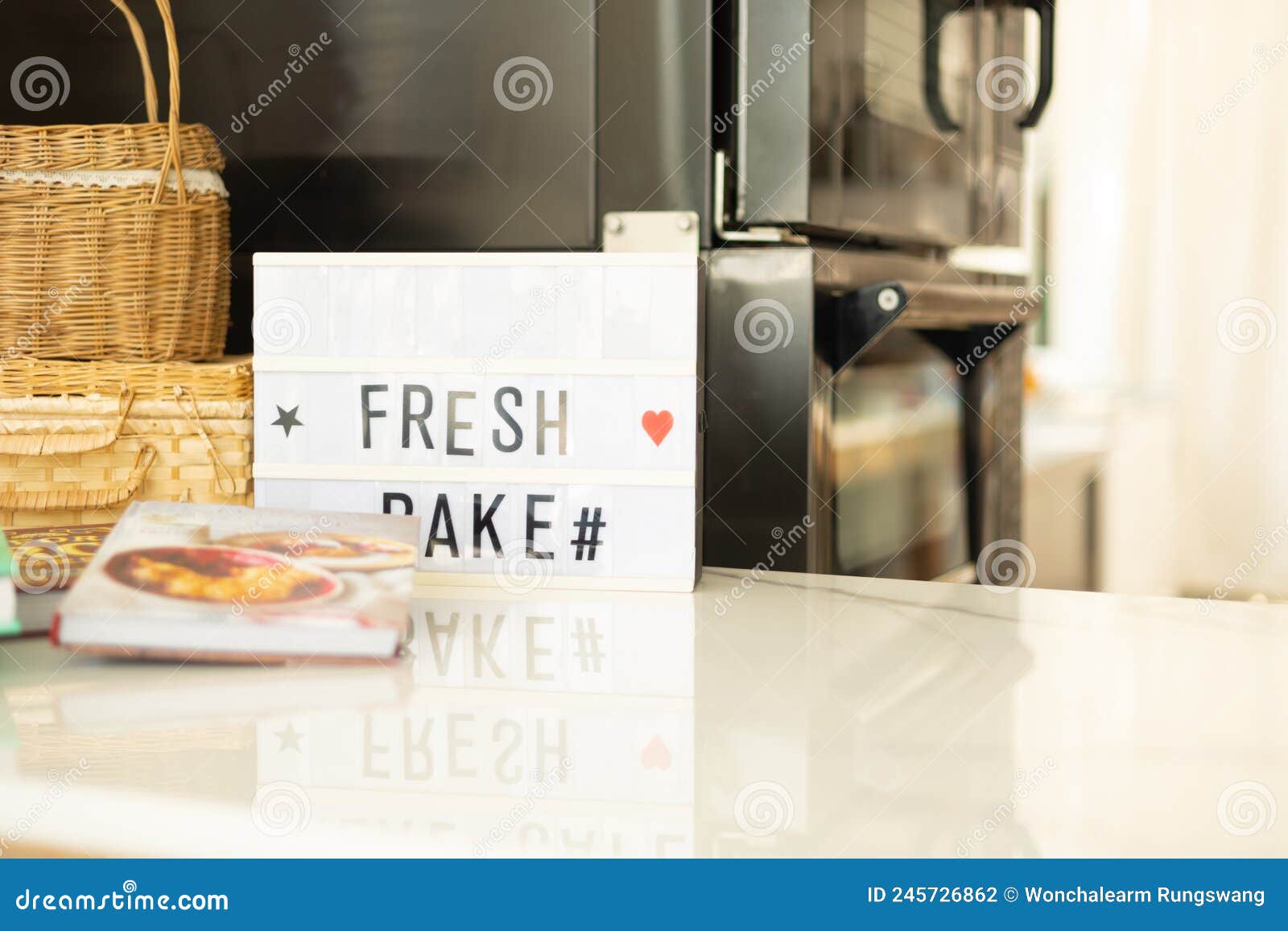 Selective Focus with Copy Space of White and Clean Marble Table Top or