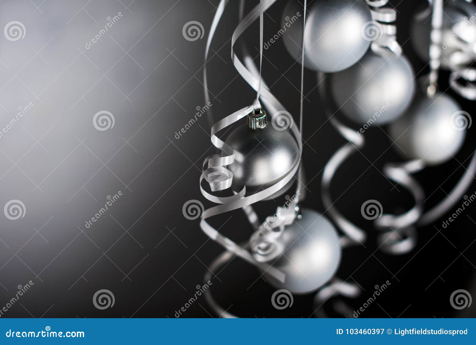 Grey christmas balls stock image. Image of festive, seasonal 103460397