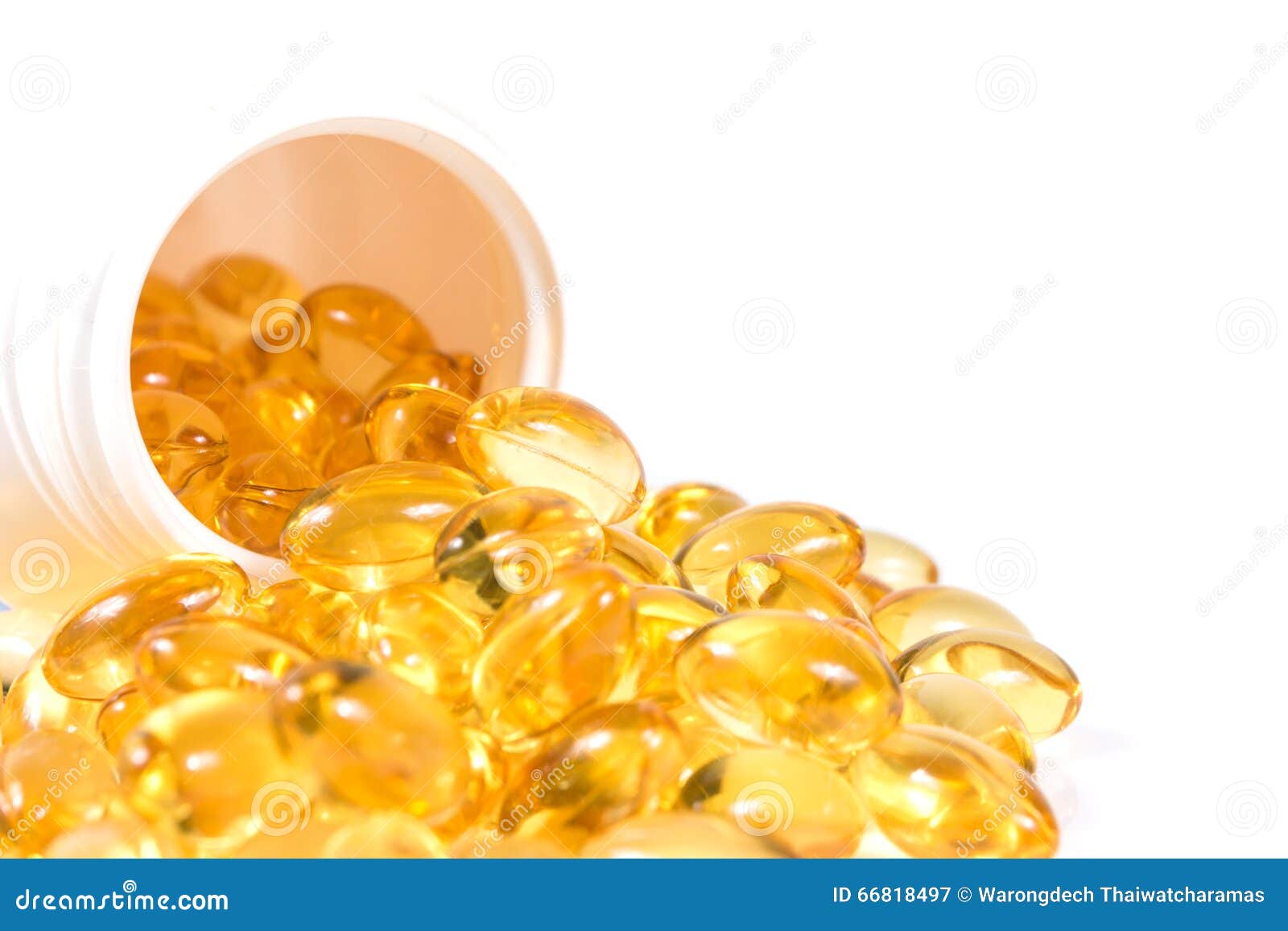 Selective Focus Image. Fish Oil Nutritional Supplement Capsules Stock