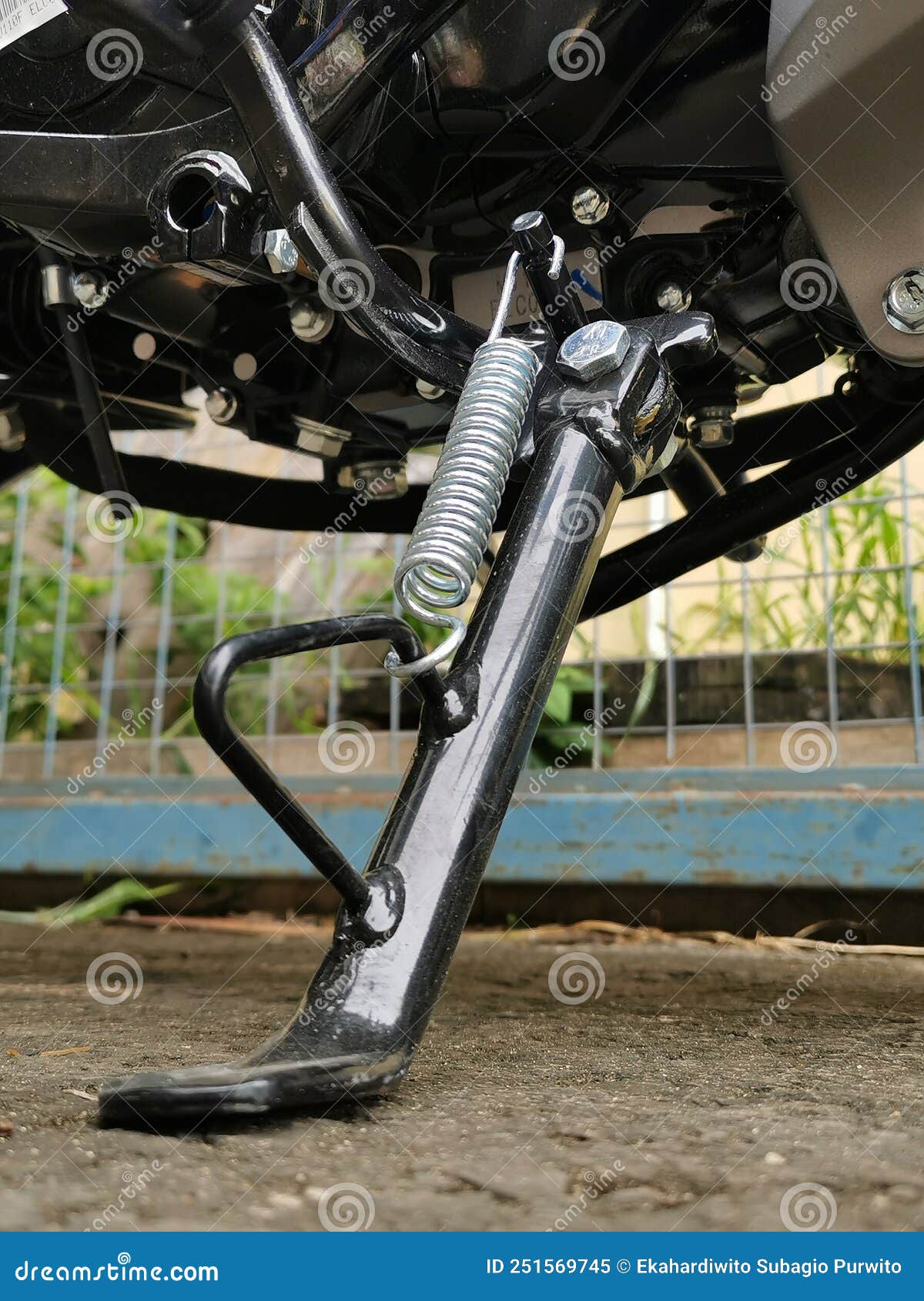 Selective Focus Image with Noise Effect of Motorcycle Side Stand. Stock Image Image of safety motor 251569745