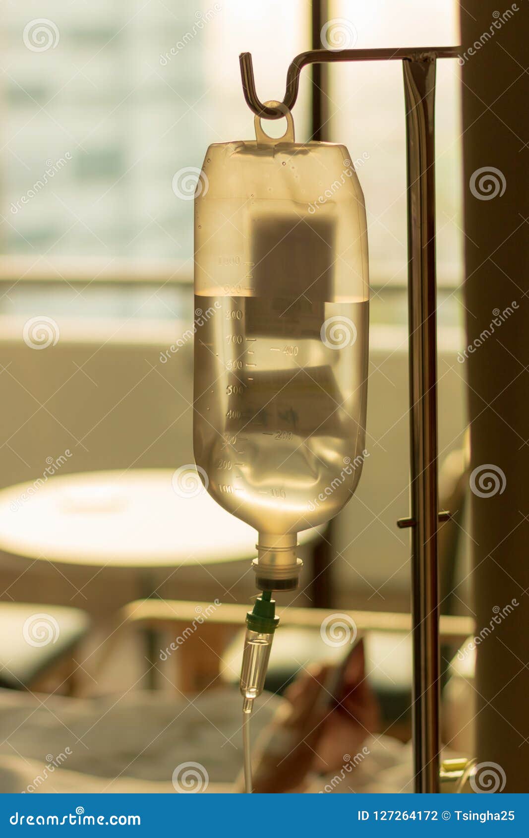 Selective Focus Infusion Bottle with IV Solution in the Patient Stock