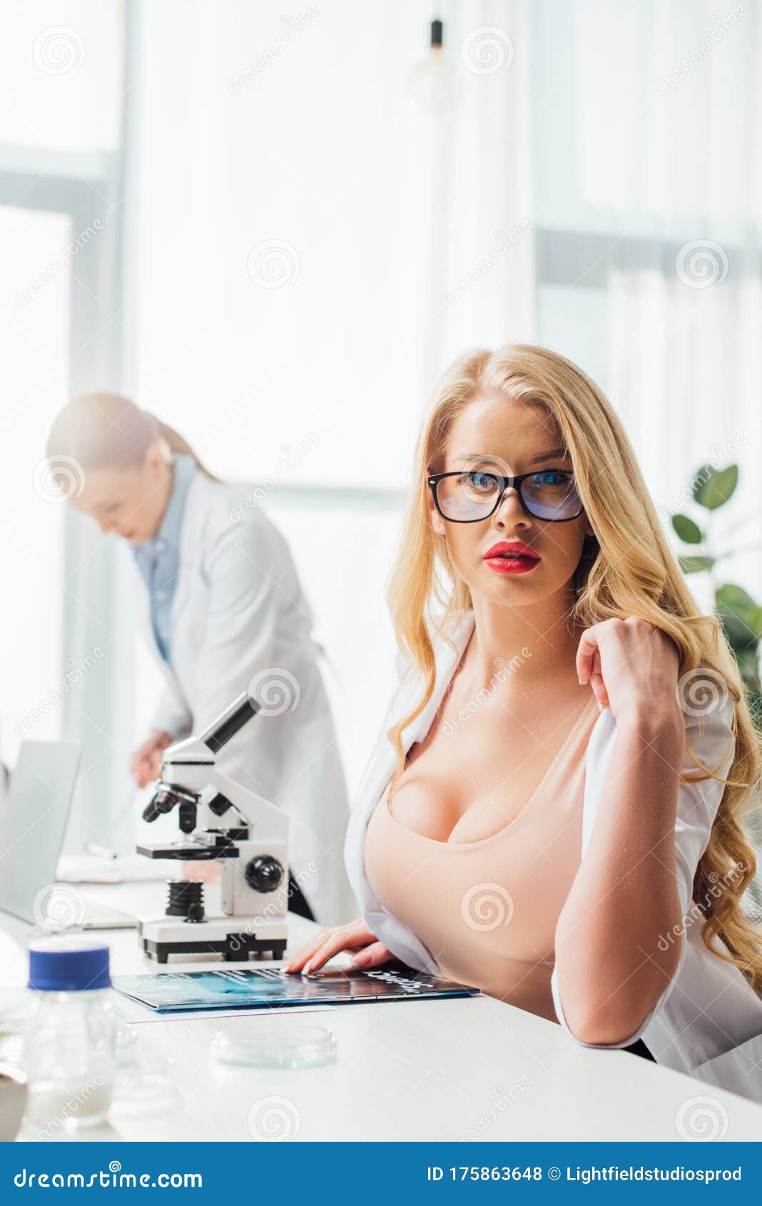 Selective Focus of Nurse with Big Stock Photo - Image of workplace,  european: 175863648