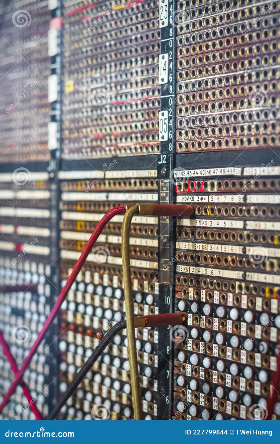 Old Fashioned Manual Telephone Exchange Switchboard in London Science
