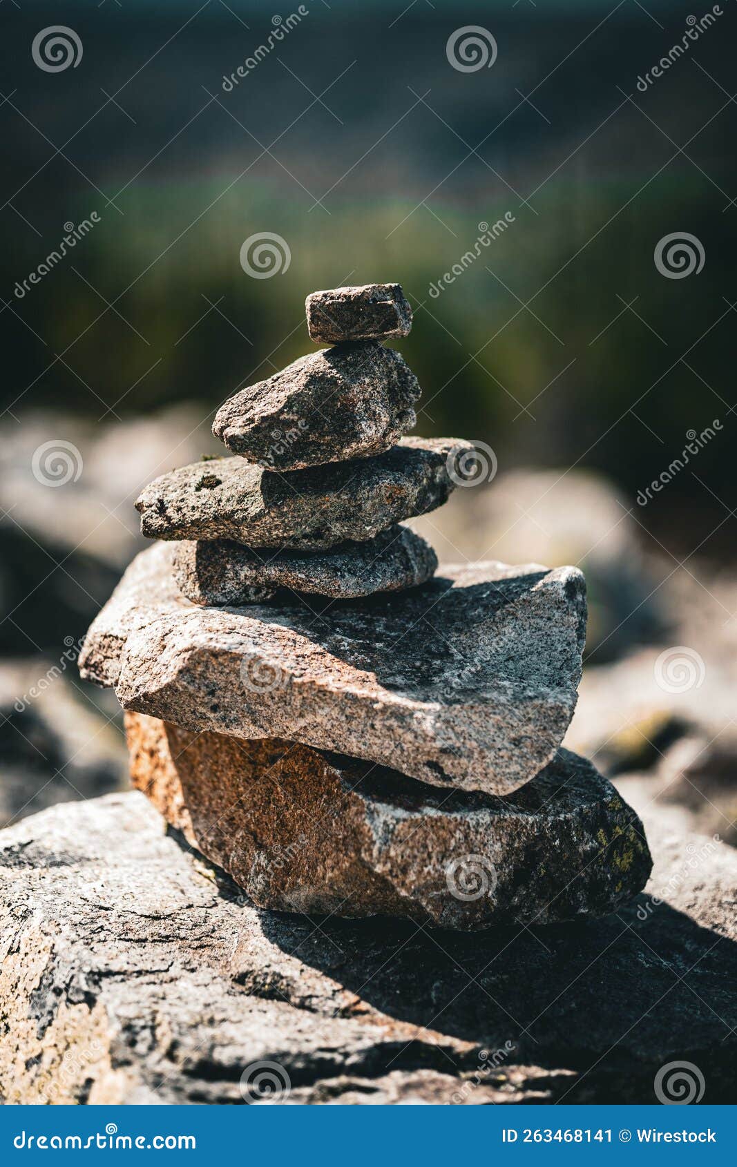 Selective Focus Shot of Stones Stacked on Top of Each Other Stock Image