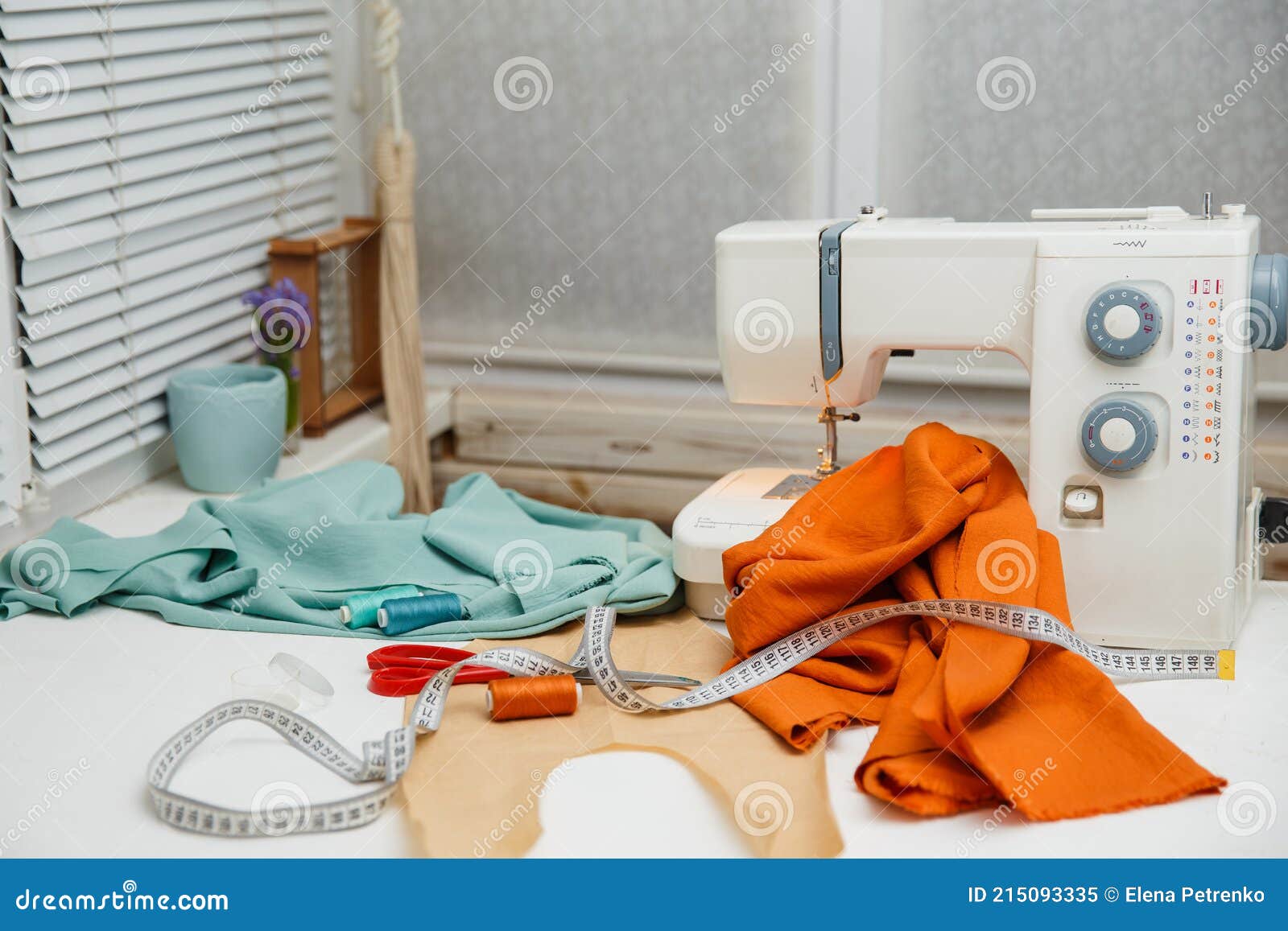 Tailor Workplace Female Hands Making Markings On Garment Details