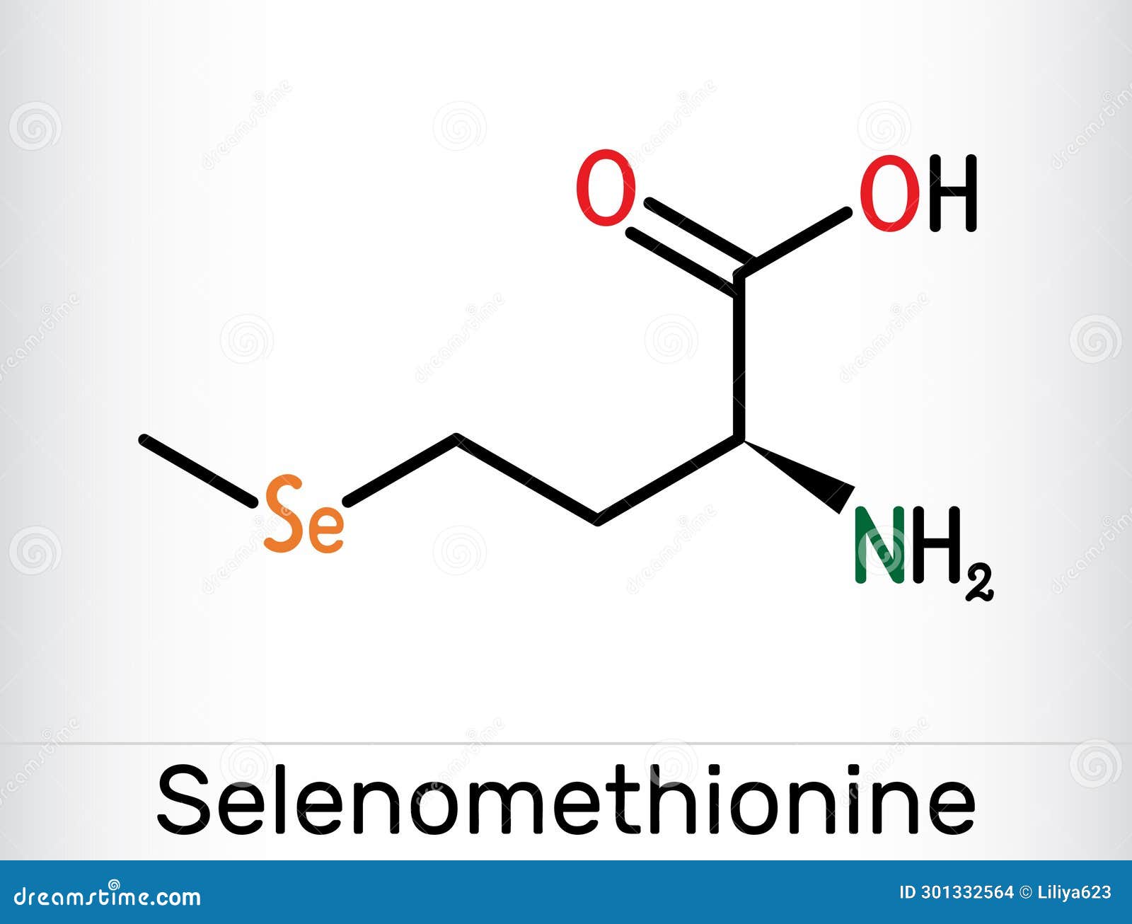 Selenomethionine Molecule. it is Naturally Occurring Amino Acid Stock