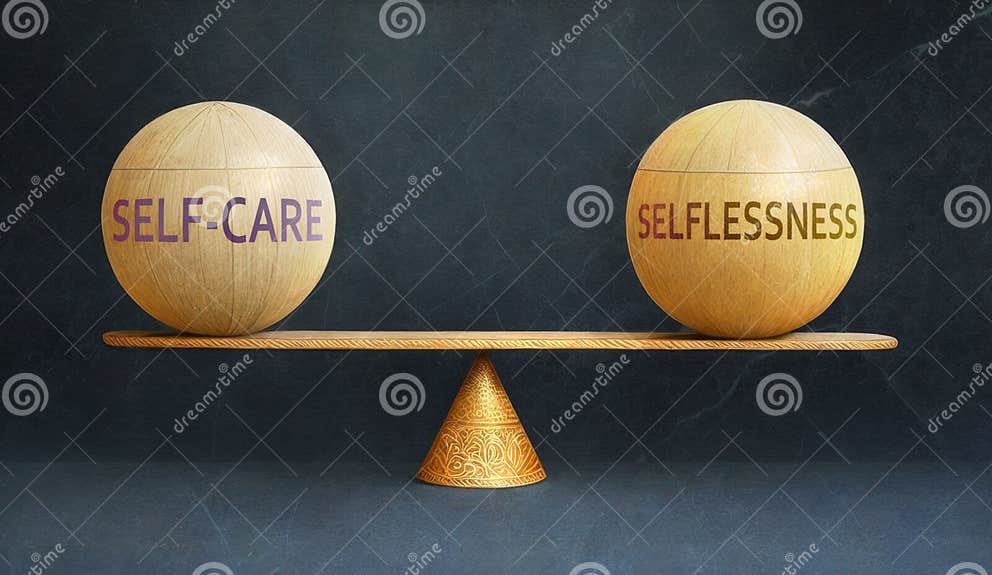 Self Care and Selflessness in Balance a Metaphor Showing the