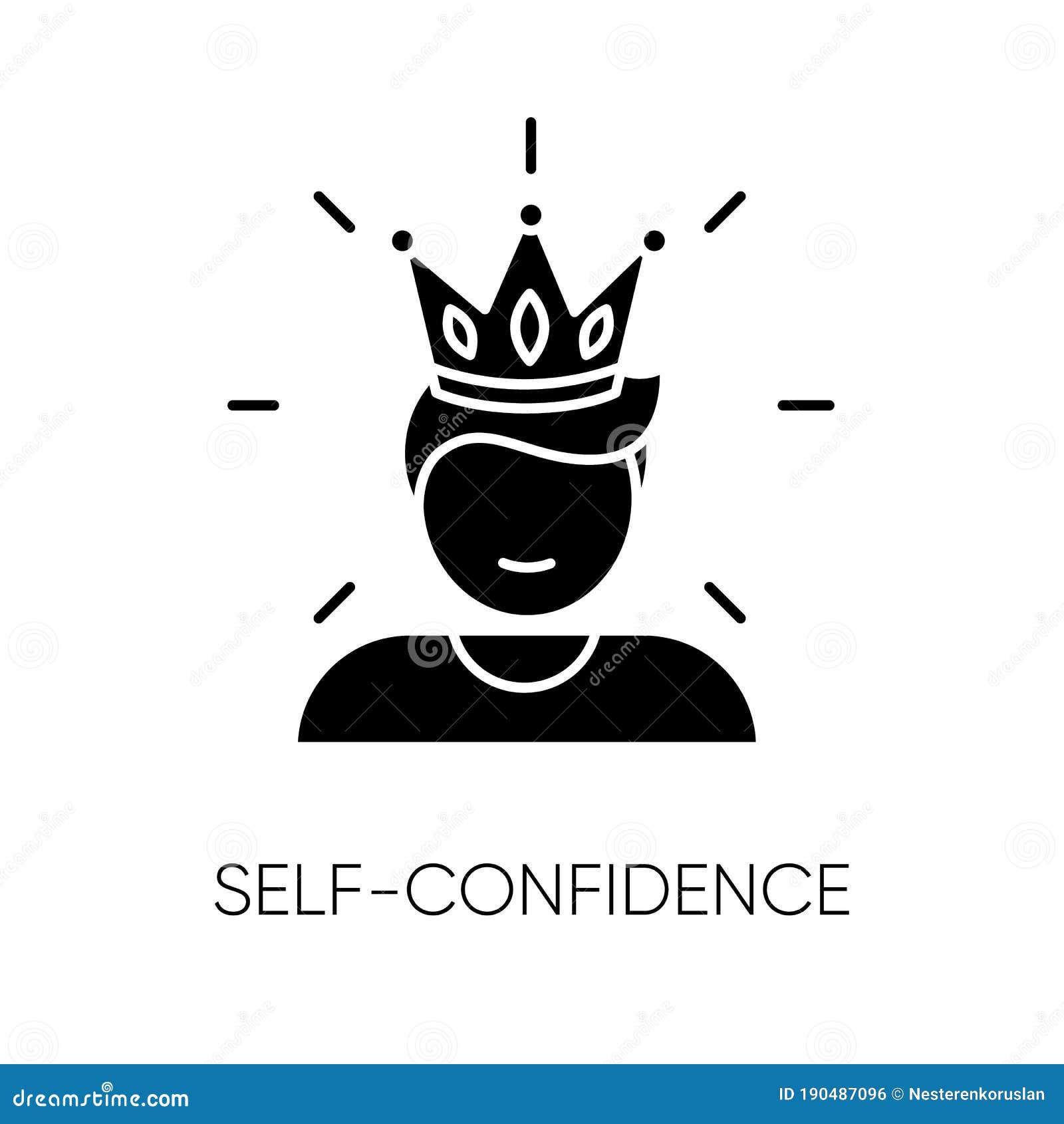 self confidence black glyph icon