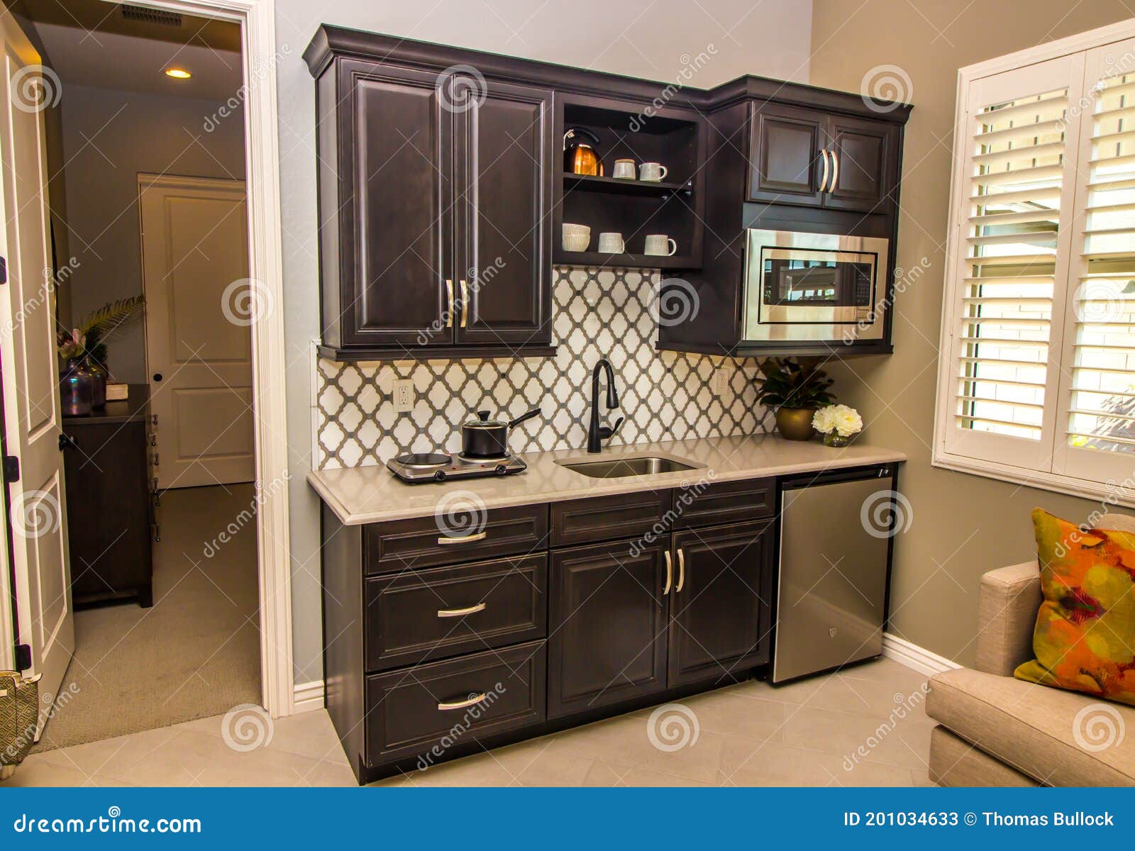 Self Contained in Law Unit with Mini Kitchen Area Stock Image Image