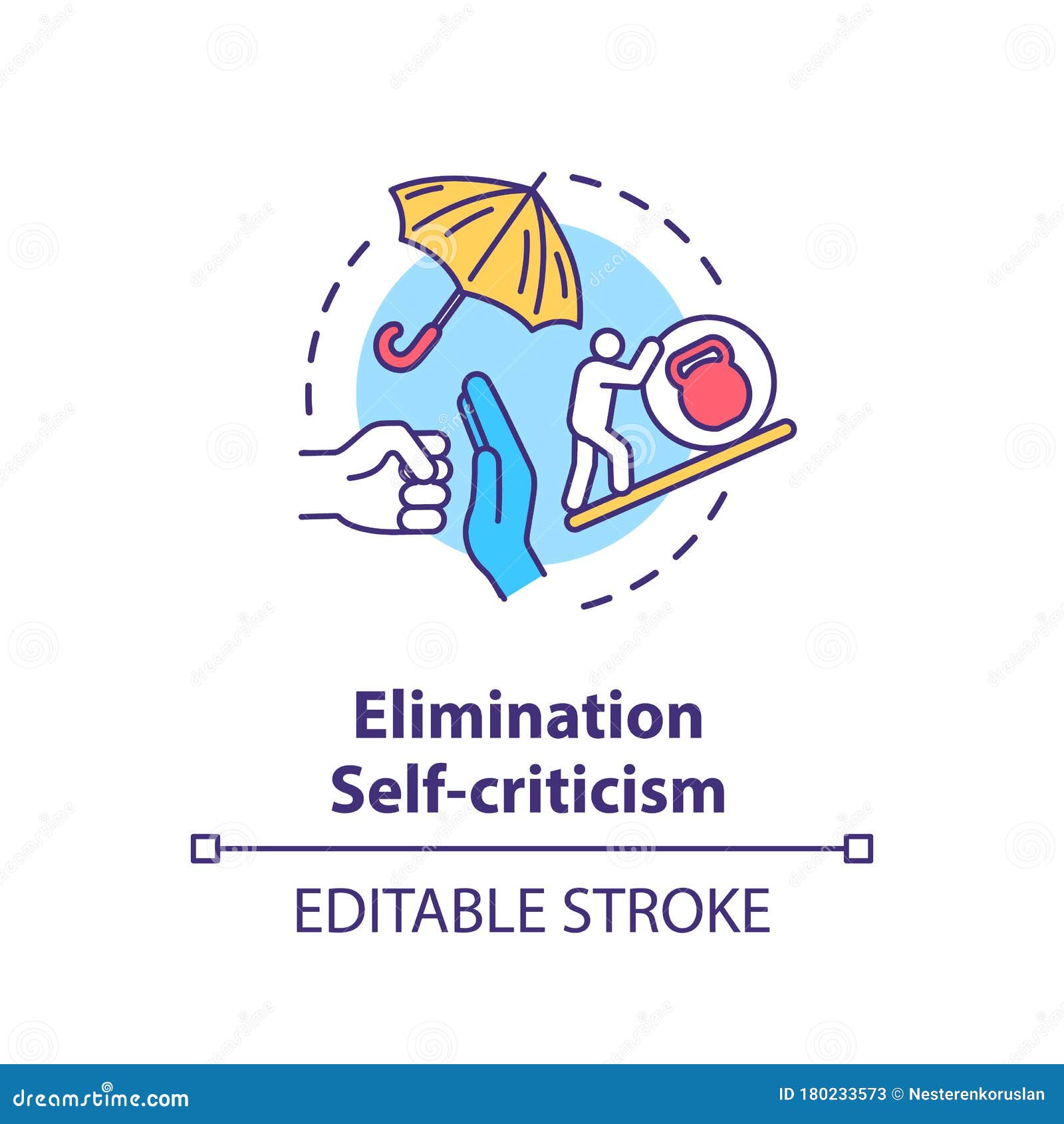 Self Criticism Elimination Concept Icon Stock Vector - Illustration of