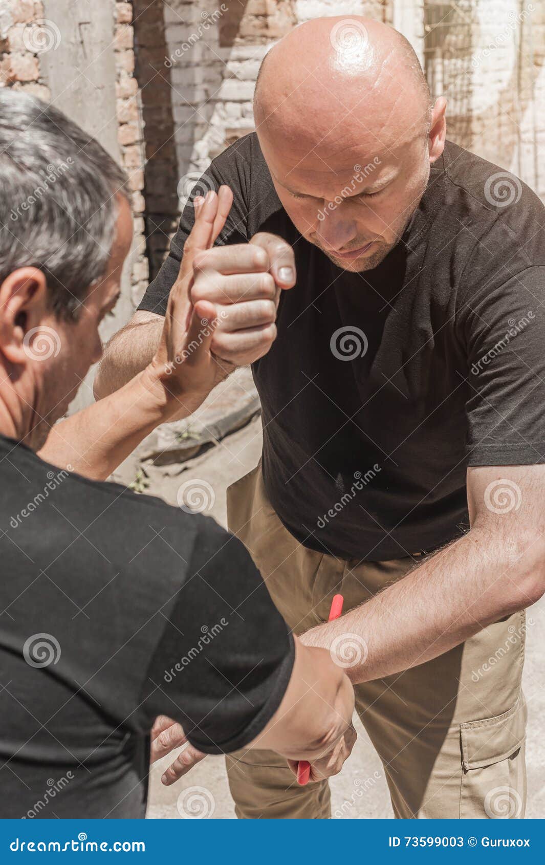 Self Defense Techniques Against A Knife Attack Stock Image Image Of Action Defence