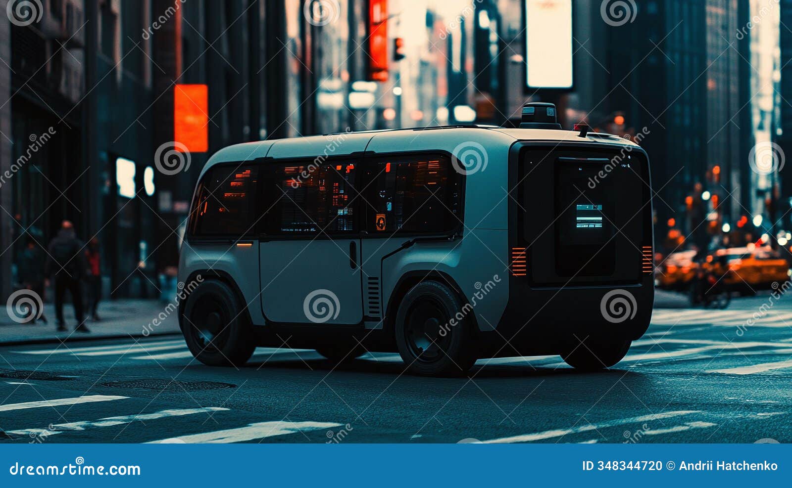 self-driving delivery van using computer vision sensors like cameras lidar and radar to safely navigate city streets