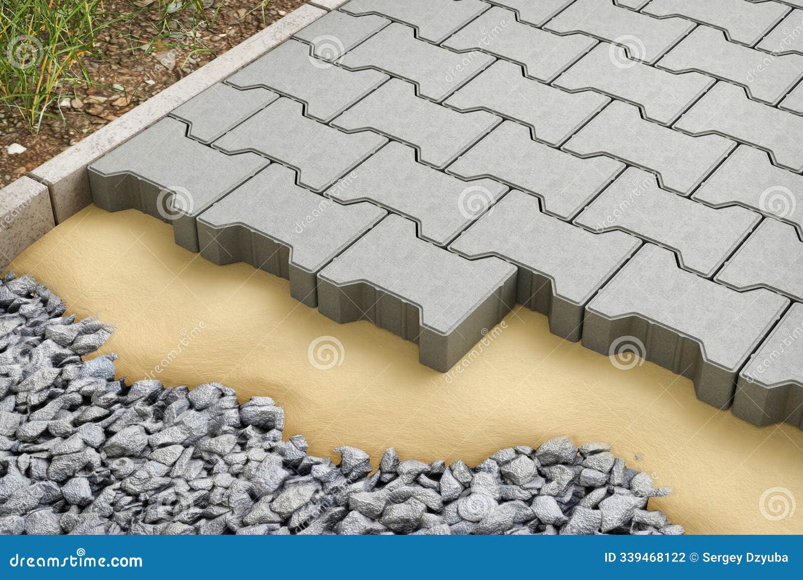 self-locking paving blocks - 3d