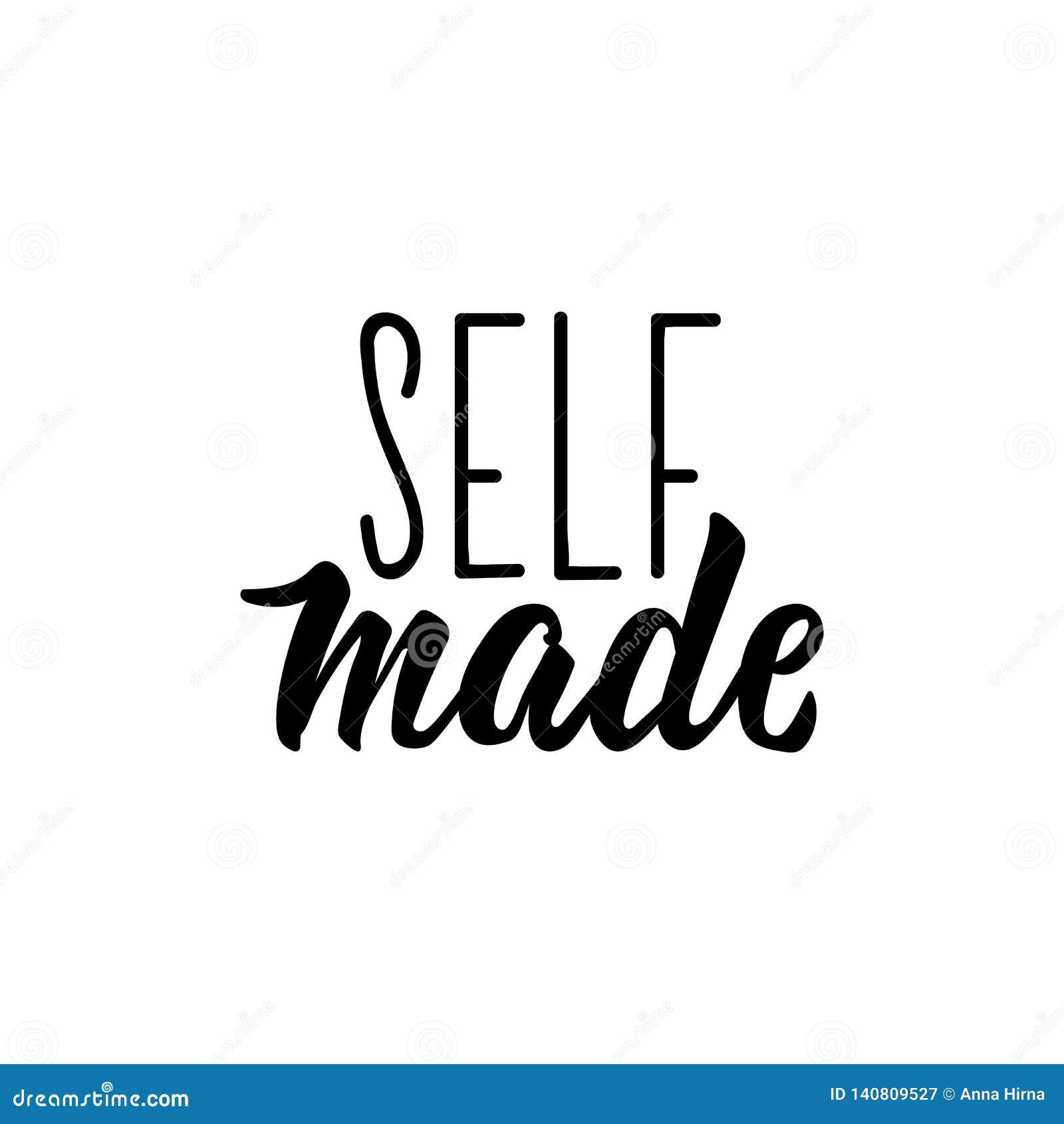 Self Made. Sticker Vector for Social Media Post Stock Illustration -  Illustration of drawn, post: 140809527