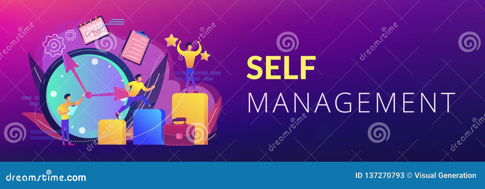 self management concept banner header.